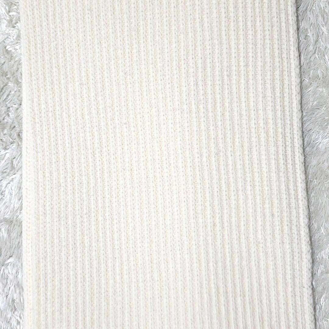 美品 ストーンアイランド マフラー ウール コンパスロゴ 立体編み ホワイト