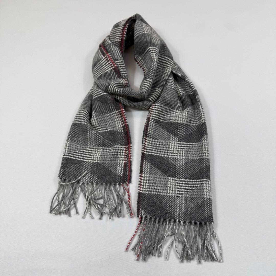 JOHNSTONS ジョンストンズ カシミアチェック100% マフラー幾何学模様