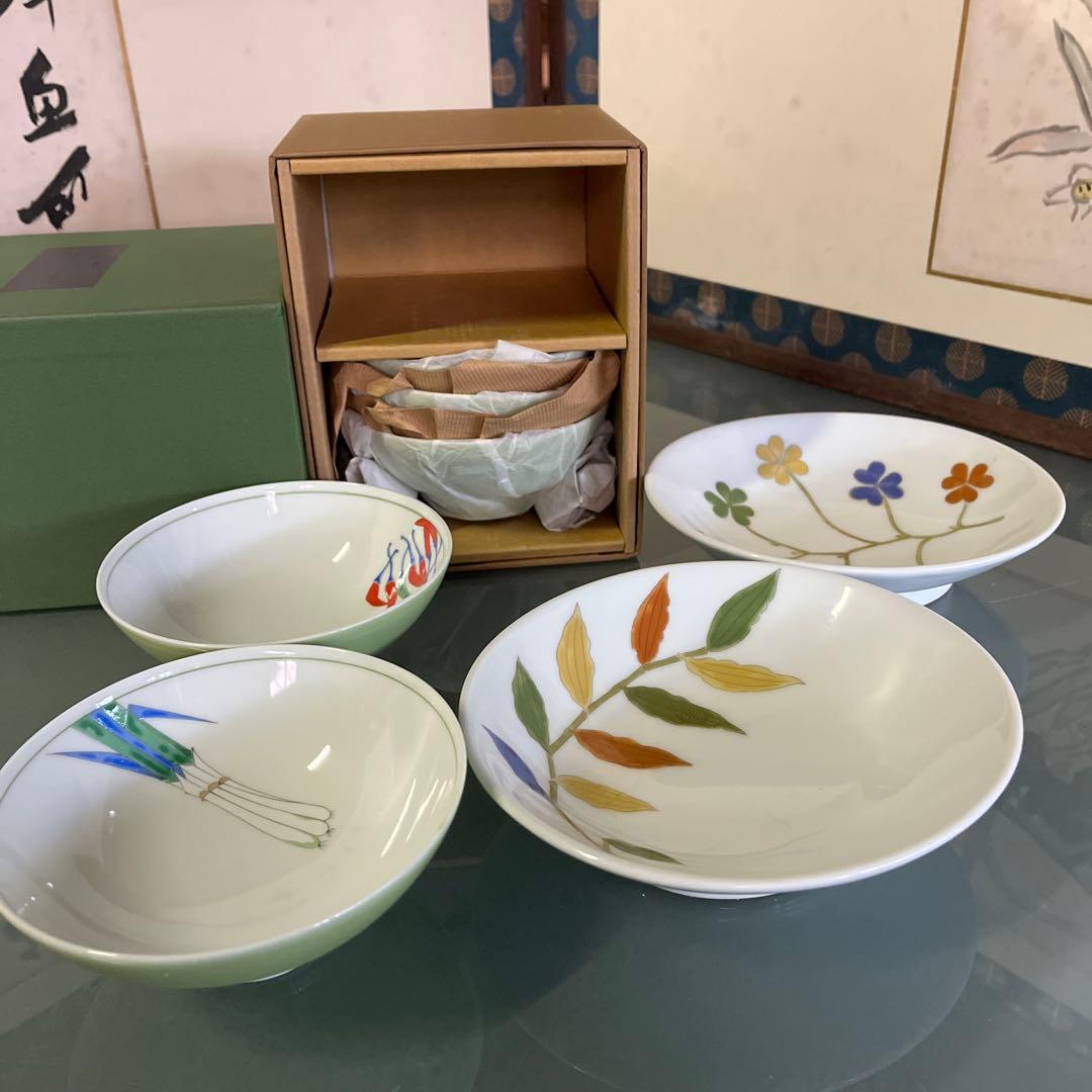 tomokoです❣️ 深川製　飯碗5ケ 楕円形皿2枚