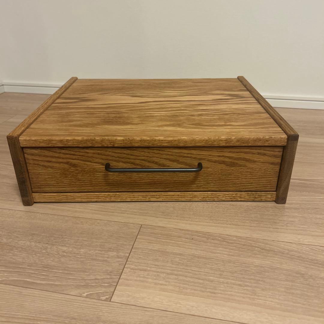 モモナチュラルオーク無垢材ユニットカップボード引き出し部品