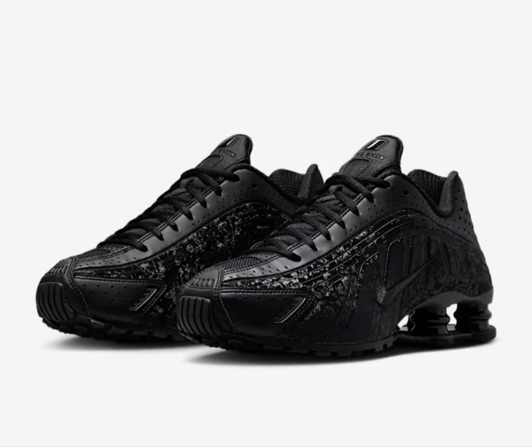 靴 Nike Wmns Shox R4 Black FloralDark Smoke