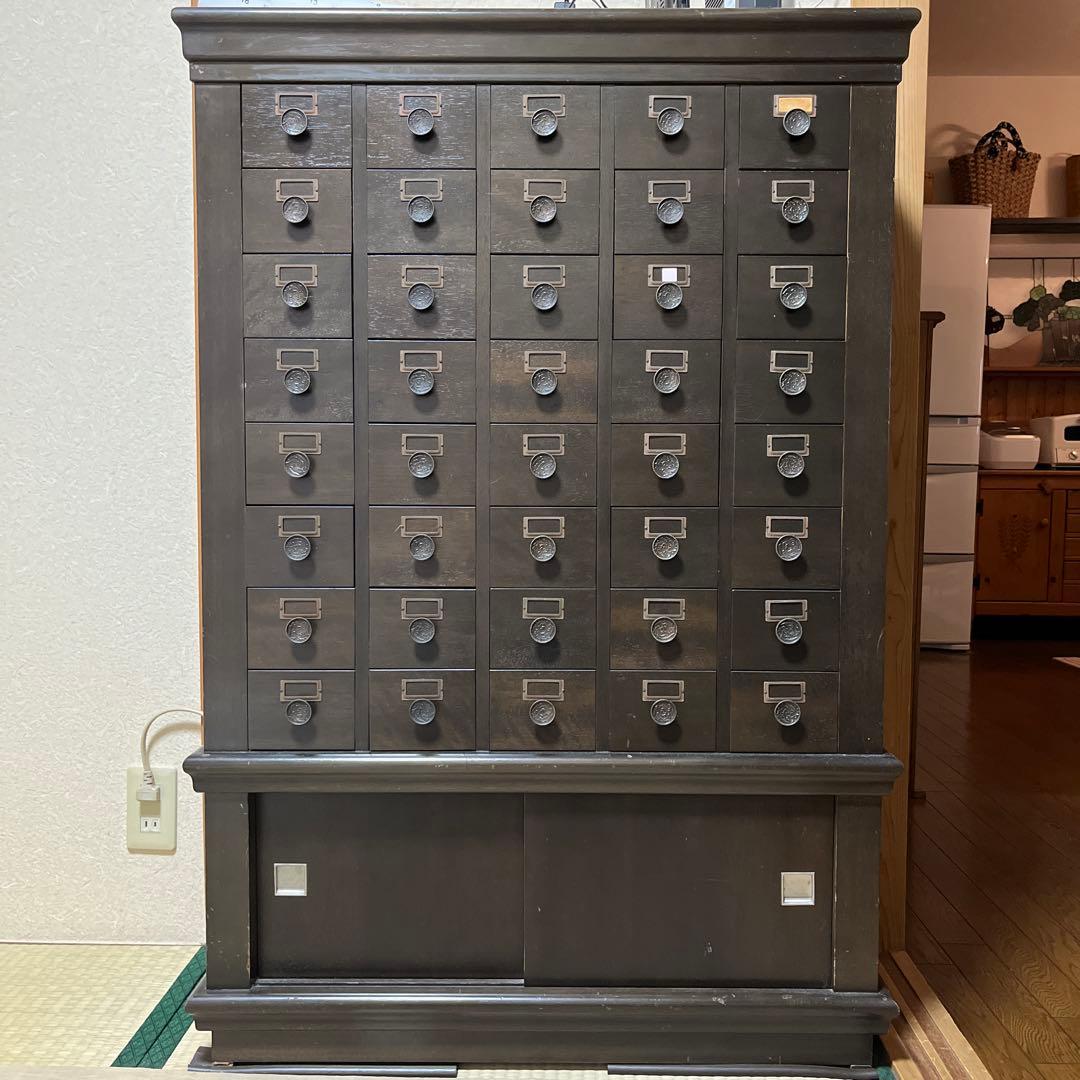 木製収納　薬棚　チェスト　40引き出し