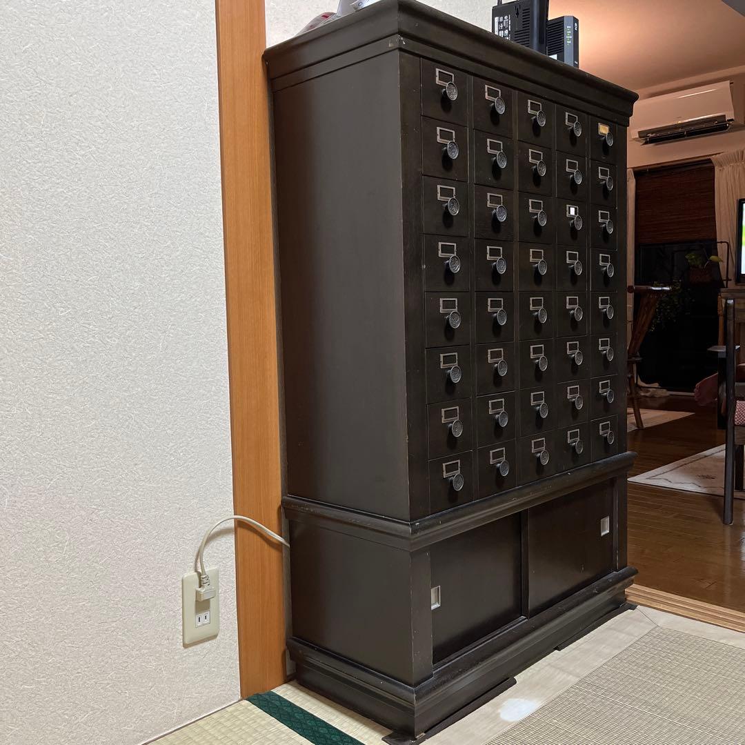 木製収納　薬棚　チェスト　40引き出し