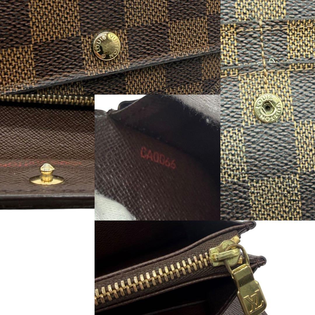 ルイヴィトン　ポルトモネクレディ　ダミエ　長財布　ブラウン　茶色　N61724