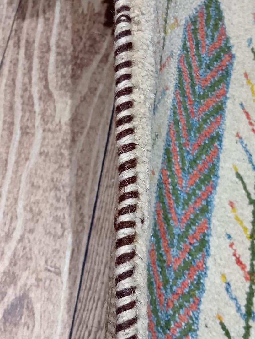 ペルシャ絨毯　ギャッベ　座布団　手織り　イラン(113)