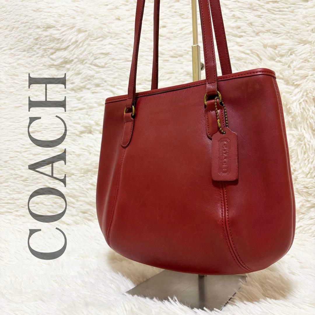 ✨美品✨ オールドコーチ オールレザー トートバッグ レッド 9996