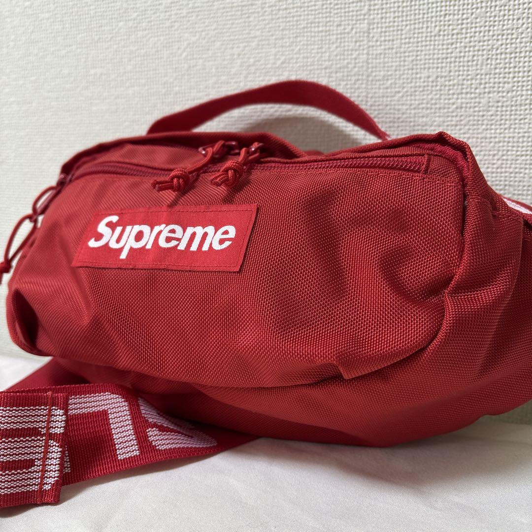 【極美品】Supreme ボディバッグ ウエストポーチ 18SS ロゴ レッド