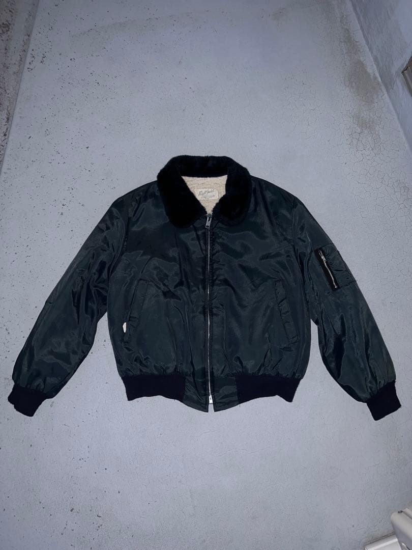 ブラックフライトジャケット ファー襟付き ミリタリー USA製