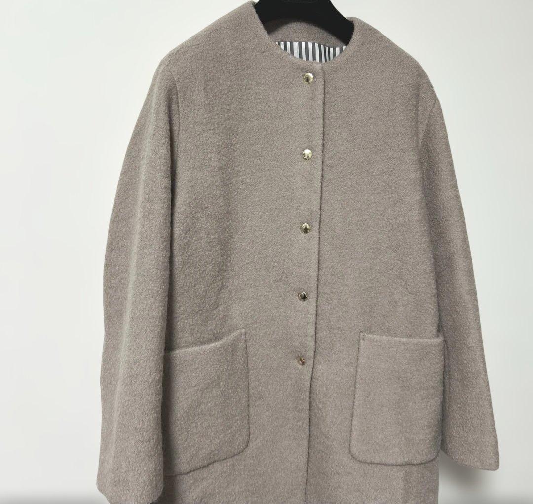 現行 mackintosh philosophy ウールパイルノーカラーコート