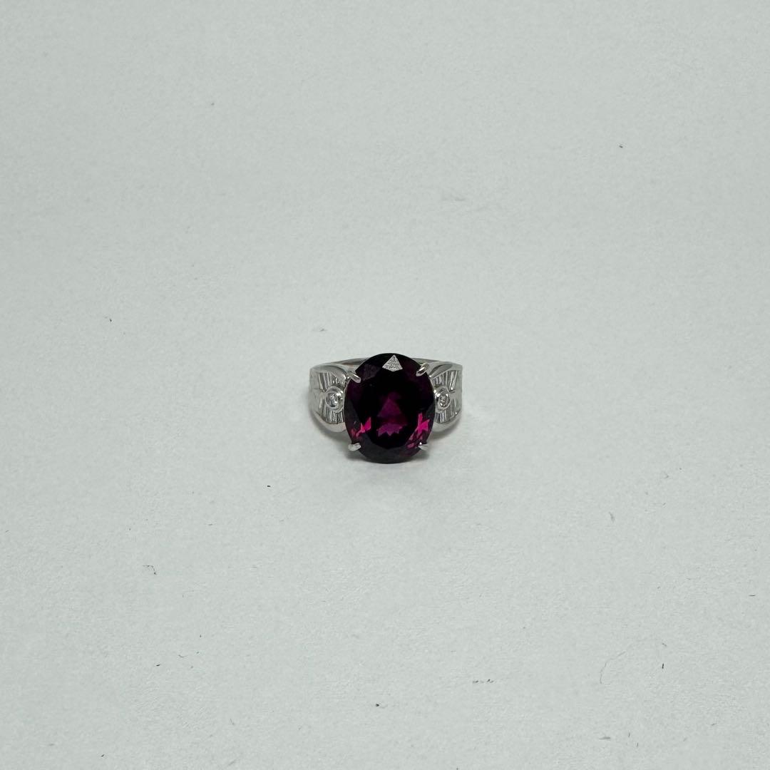 ロードライト ガーネット リング 9.38ct ダイヤ プラチナ ダイヤモンド