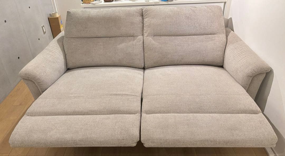 ニトリ　電動布張りリクライニングソファ(KK6133) 3人掛け　グレー