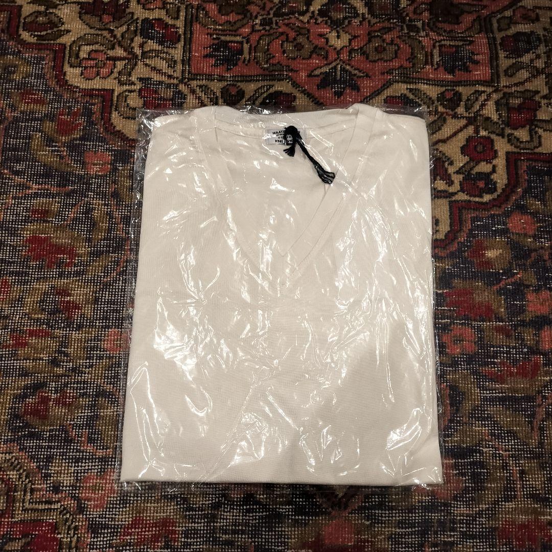 MAATEE & SONS silk V neck Tee 柿の葉別注