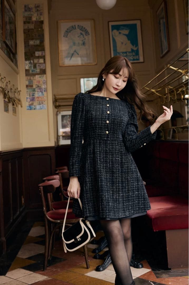 Mondrian Tweed Mini Dress Mサイズ