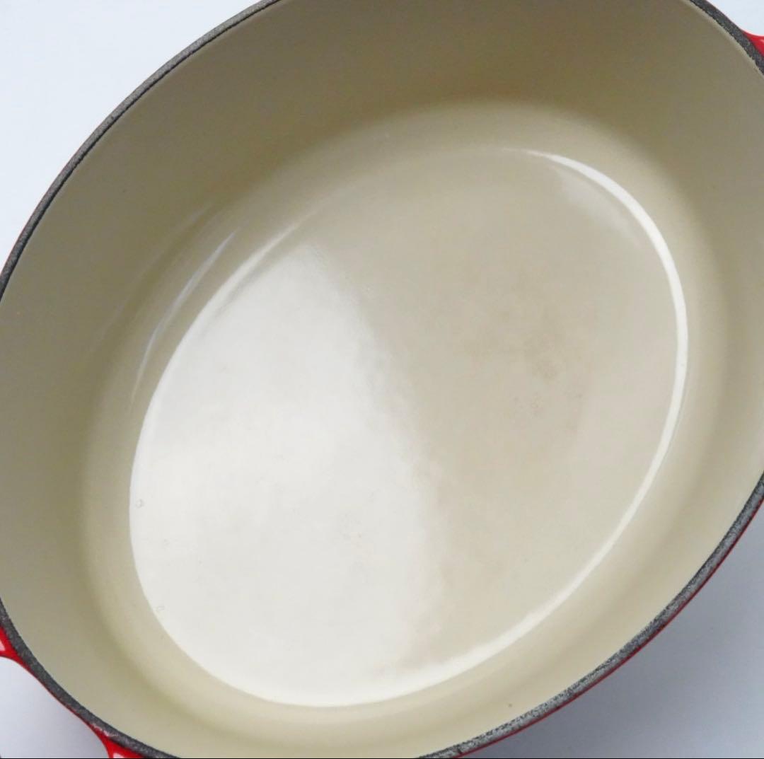 【美品】LE CREUSET　ココット オーバル　チェリーレッド　25cm