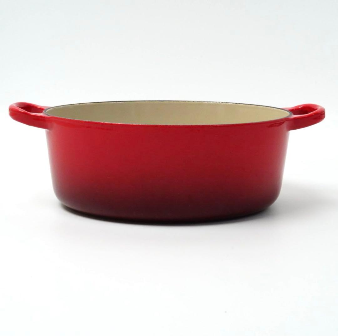 【美品】LE CREUSET　ココット オーバル　チェリーレッド　25cm