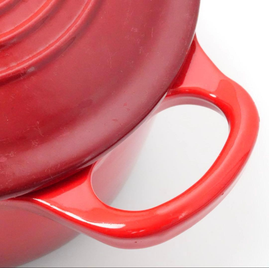 【美品】LE CREUSET　ココット オーバル　チェリーレッド　25cm