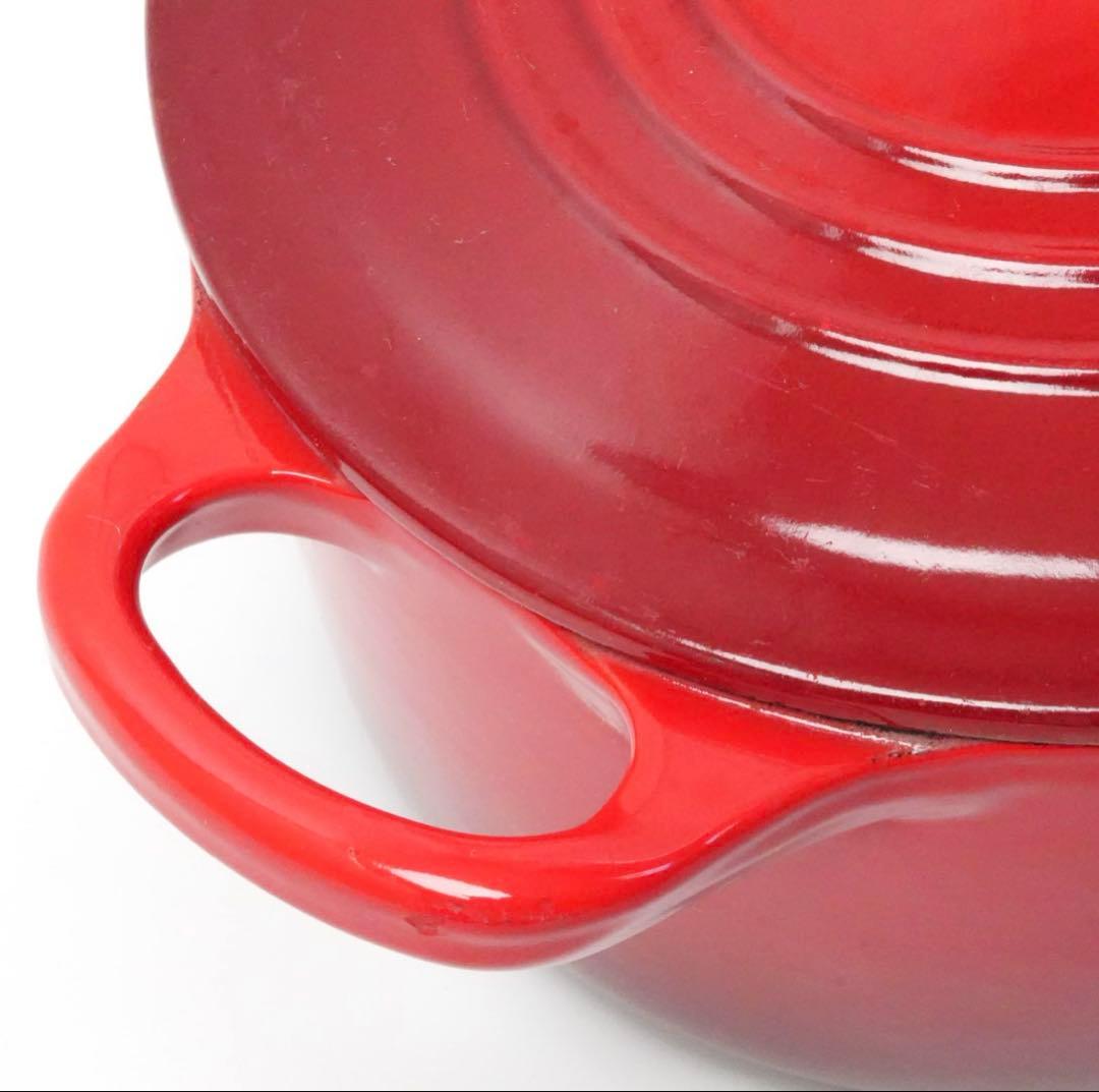 【美品】LE CREUSET　ココット オーバル　チェリーレッド　25cm