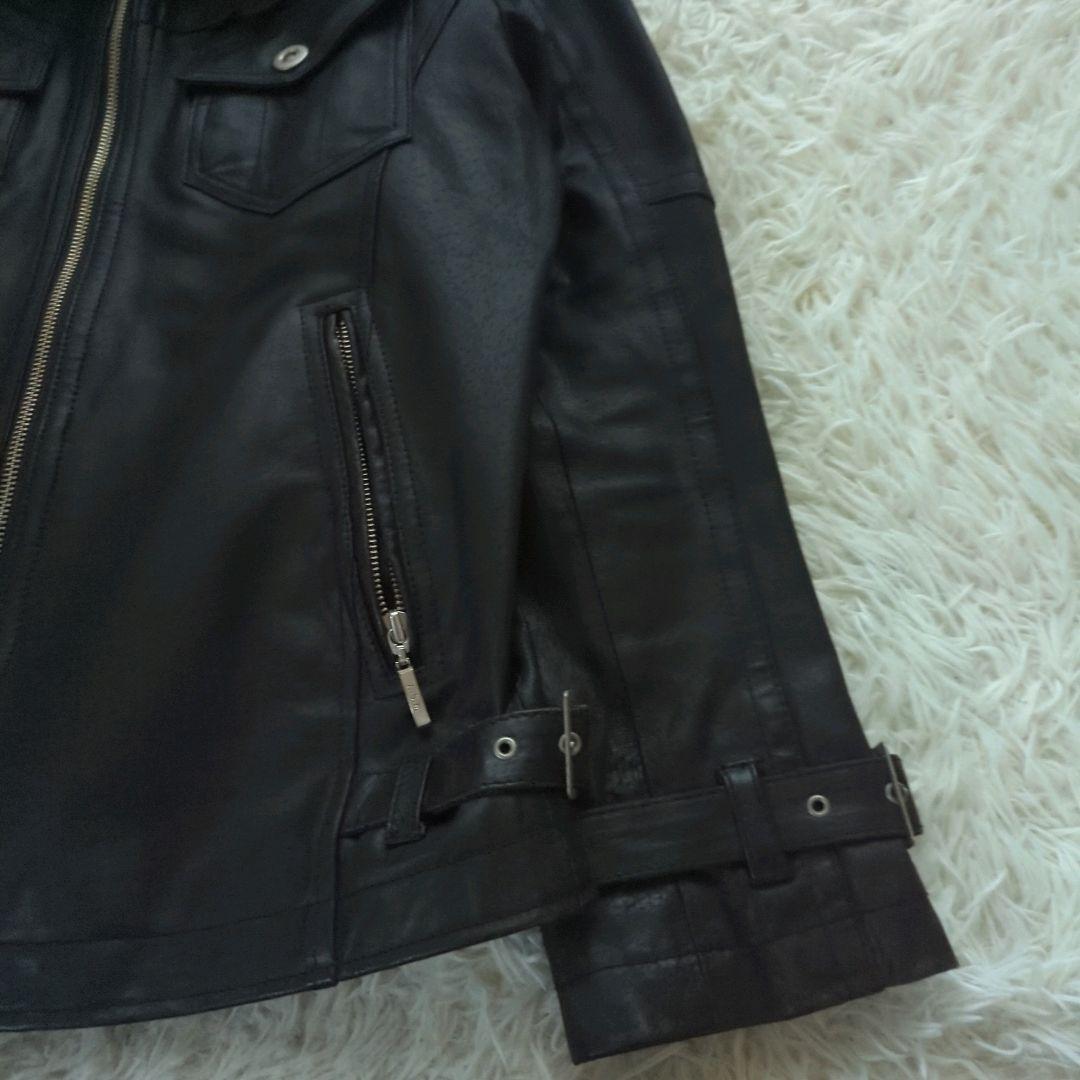 A.S.M アトリエサブメン レザージャケット リアルファー Y2K 黒 52