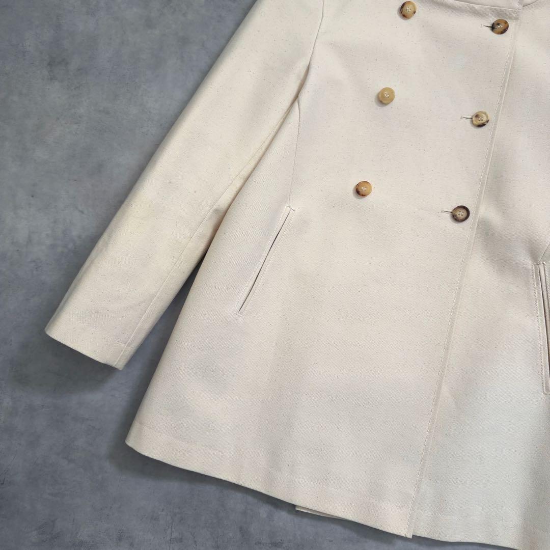 【CELINE】セリーヌ フードコットンスプリングコート 生成り 36ベルギー製
