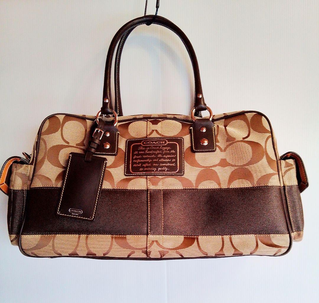 COACH ボストンバッグ ベージュブラウン