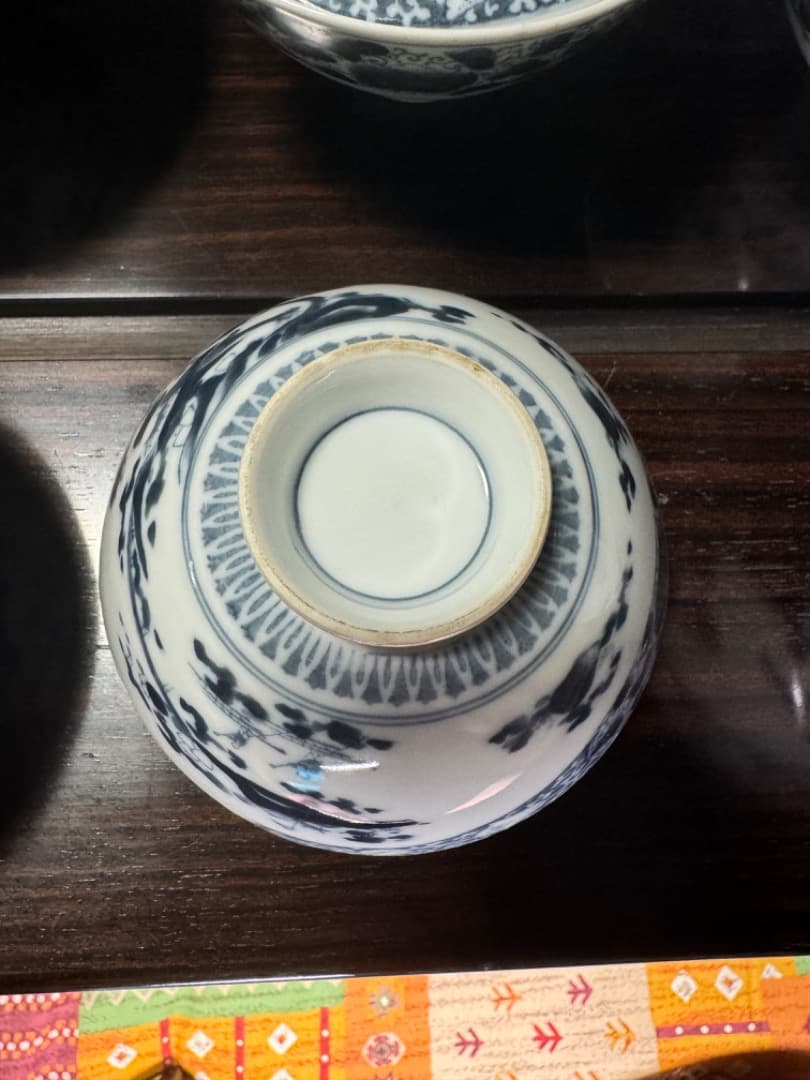 古伊万里 伊万里焼　染付総模様蓋付碗　19客　　江戸後期