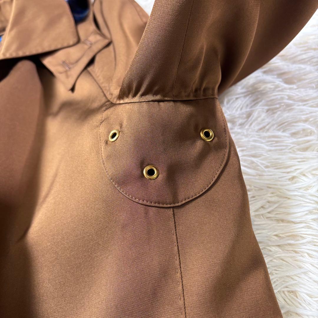 ✨希少✨DAKS ステンカラーコート シルク100% 裏地総柄 ブルー