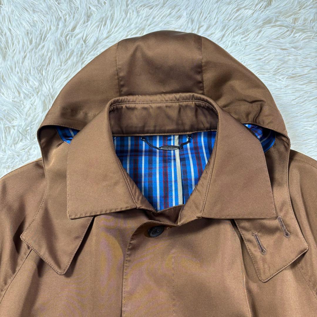 ✨希少✨DAKS ステンカラーコート シルク100% 裏地総柄 ブルー