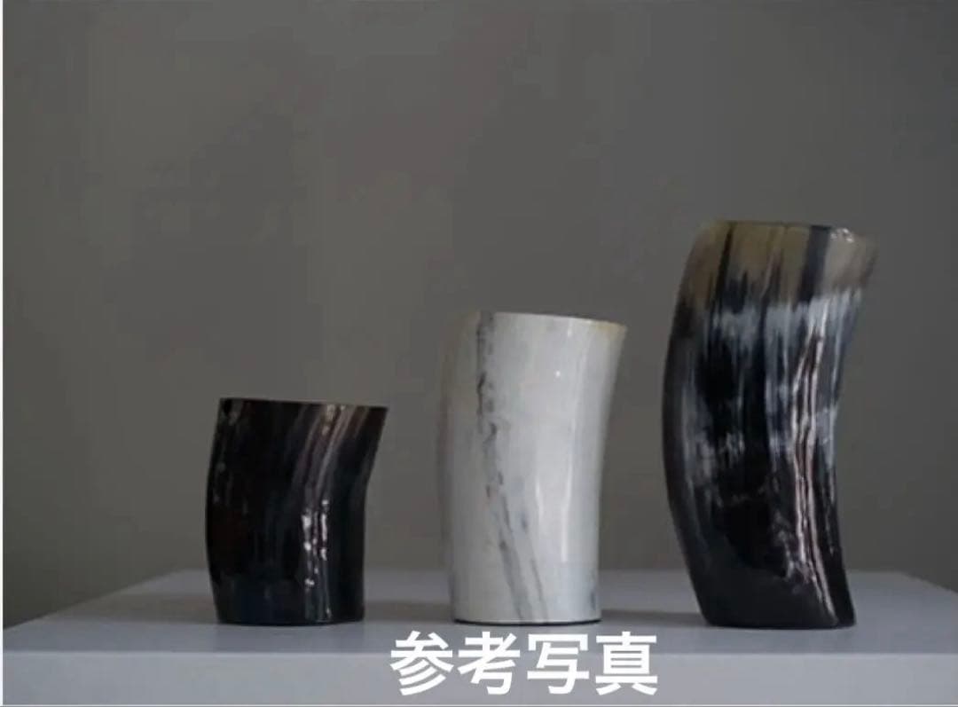 ジヤ・ケニアカウホーンベース牛角花器　水牛の角フラワーベースファーマーズテーブル