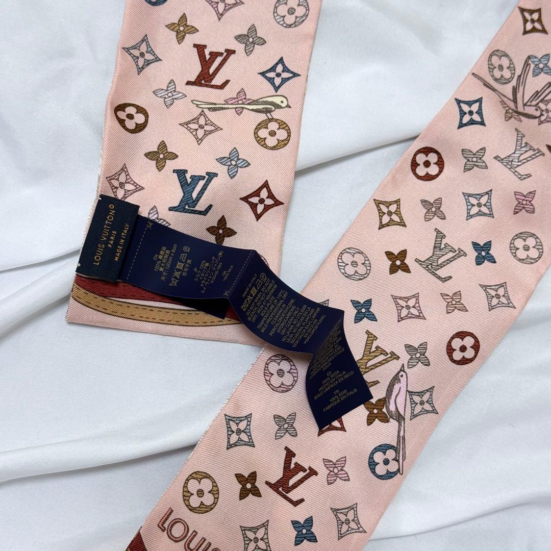 ルイヴィトン気球ヴィヴィエンヌ　モノグラム　スカーフ　バンドー　ピンク