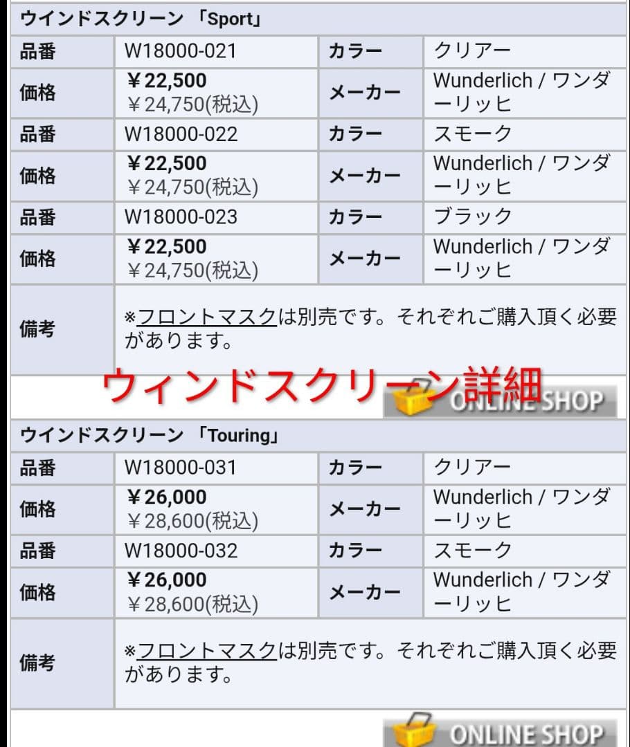  R18／ビキニカウル（スクリーン付き）Wunderlich製