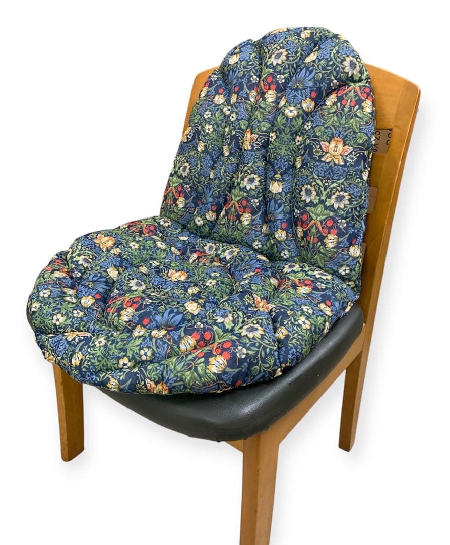 moonstar　モリス風背当て付き椅子シートクッション　4枚セット