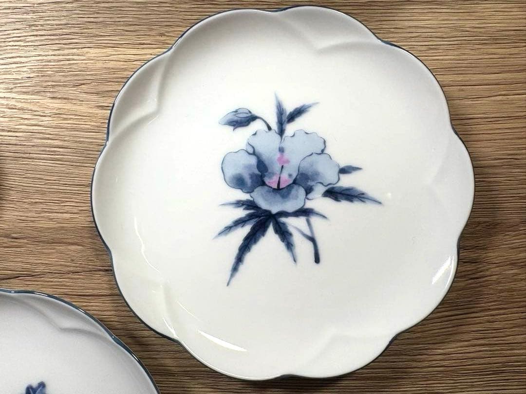 希少 乃りたけ Noritake 和皿 5枚セット 昭和モダン 花絵 廃番