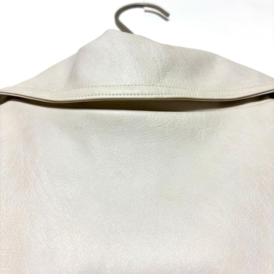 タグ付✨merry jenny リボン フェイクレザー ジャケット ホワイト F