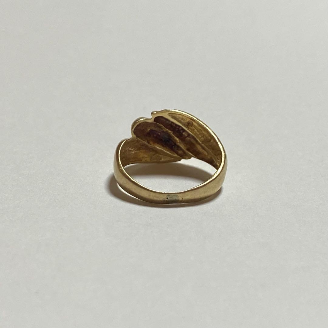 希少 レア イギリスヴィンテージ モダニストドームリング 9K