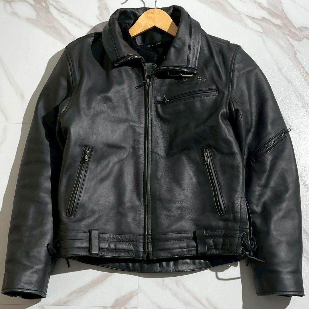 リューグーレザーズ ライダース 牛革 ライナー脱着 G-1 中綿 ブラック XL