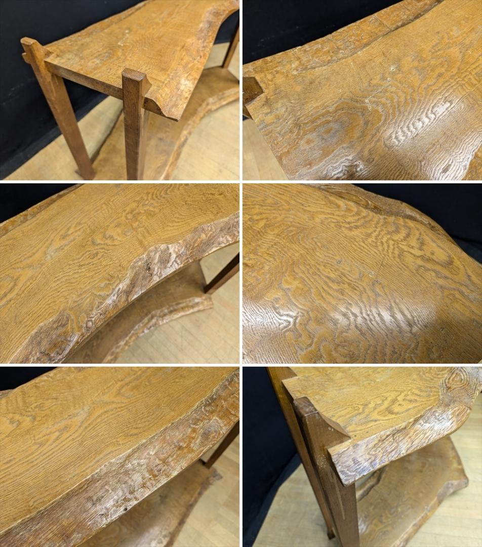 無垢　耳付き　飾り棚　花台　ディスプレイ　キャビネット　茶棚　ラック　飾り台