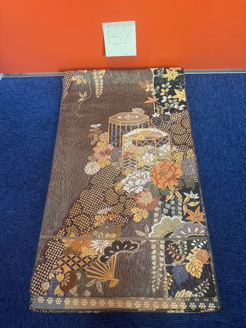 2663袋帯 古代彫金紋 西陣織 金糸　高級上質上品　約440cm 未使用