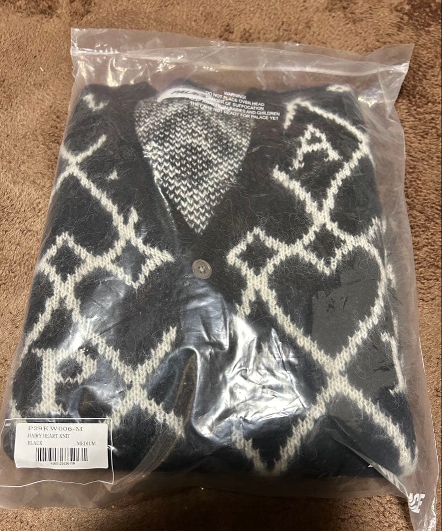 PALACE HEART KNIT BLACK M カーディガン　パレス