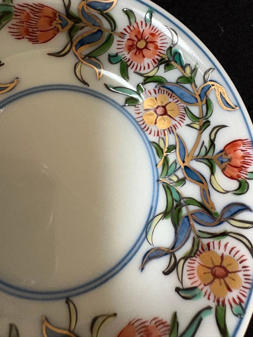 ❤️ 希少　新品未使用　有田焼 源右衛門窯 染付　箱付き　茶碗蒸し　5客　金彩