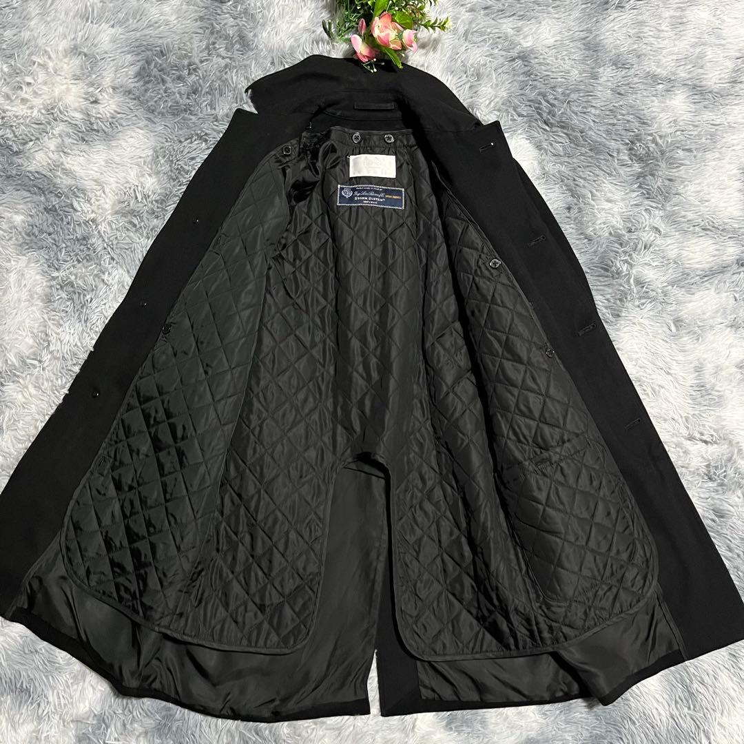 美品　エディフィス　ロロピアーナ　ステンカラーコート　中綿ライナー　フード　44