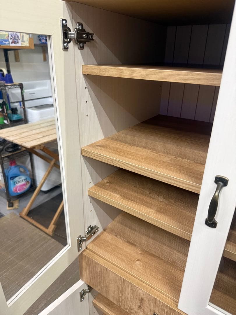 【美品】ニトリ　フレンチカントリー調キャビネット　(キャビネットW131)