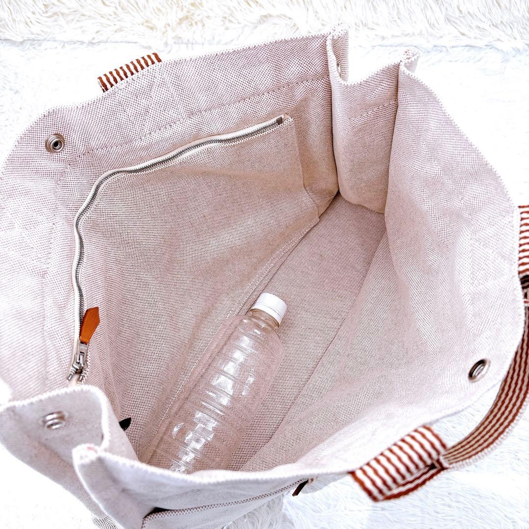 【極美品】エルメス/トートバッグ/ニューフールトゥMM /A4/茶色/キャンバス