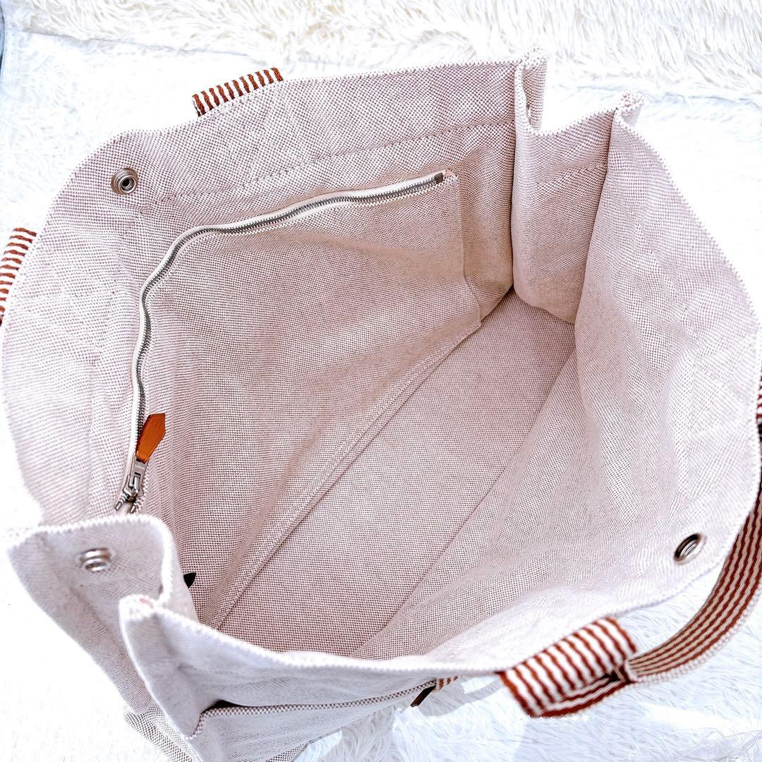 【極美品】エルメス/トートバッグ/ニューフールトゥMM /A4/茶色/キャンバス