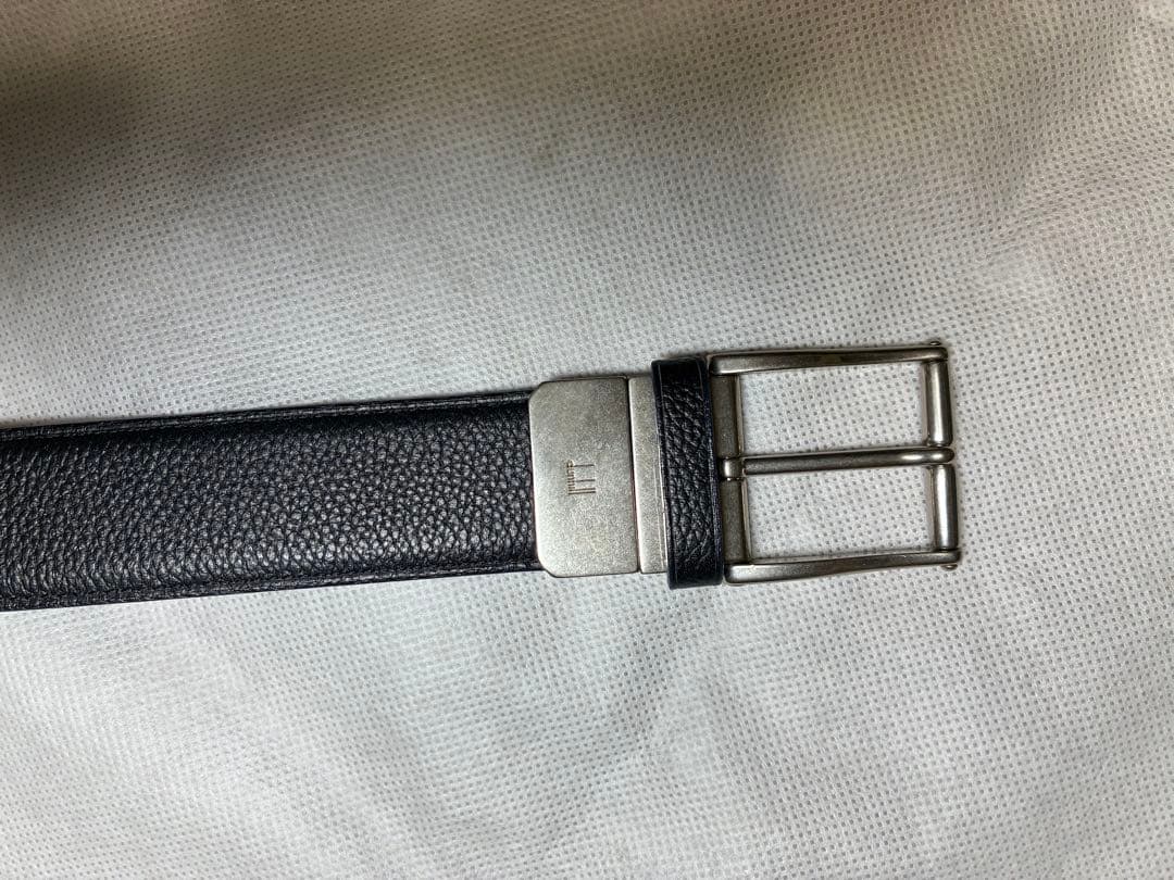 美品 ダンヒル レザーベルト ブラック×ブラウン リバーシブル