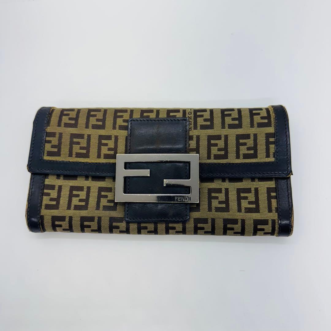 ✨FENDI✨フェンディ✨ズッカ柄✨ブラウン✨シルバー金具✨長財布✨