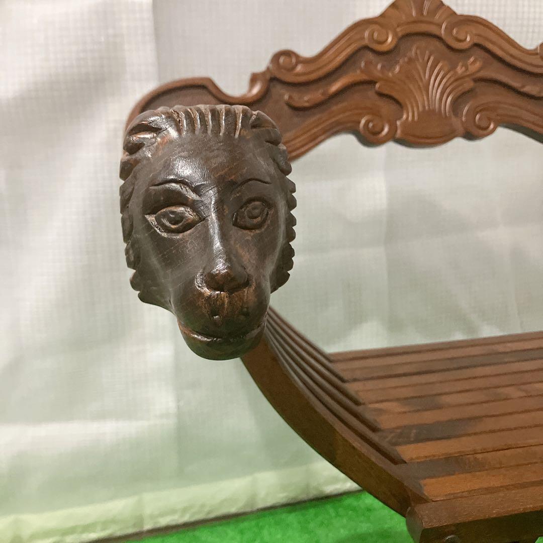 美品 イタリア製 サヴォナローラ チェア ライオンチェア 折り畳み椅子