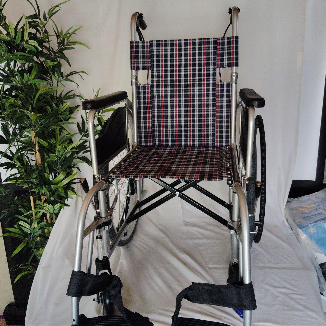 NISSIN 折りたたみ式車椅子 チェック柄