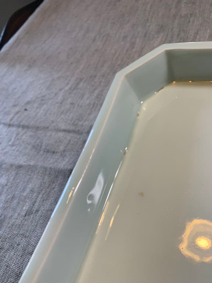 青磁　古い角皿　大皿　四方皿　古伊万里　隅切り角皿　お節料理が華やぎます