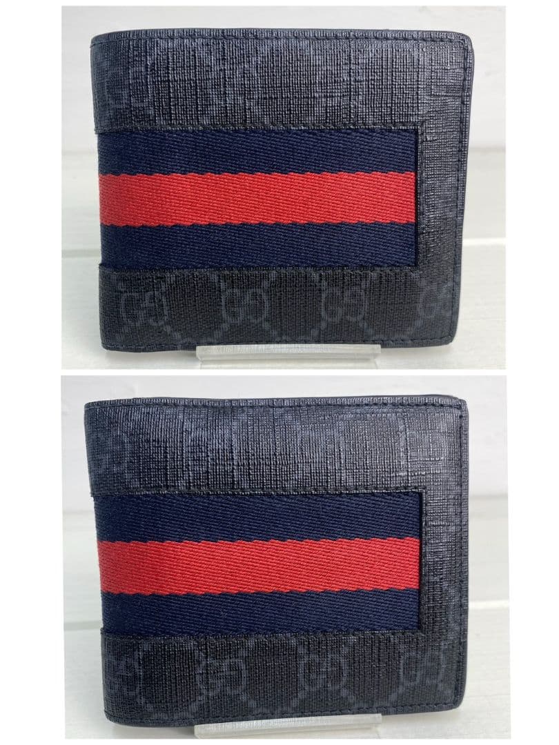 美品✨️GUCCI 二つ折り財布 GGスプリーム シェリーライン ホック