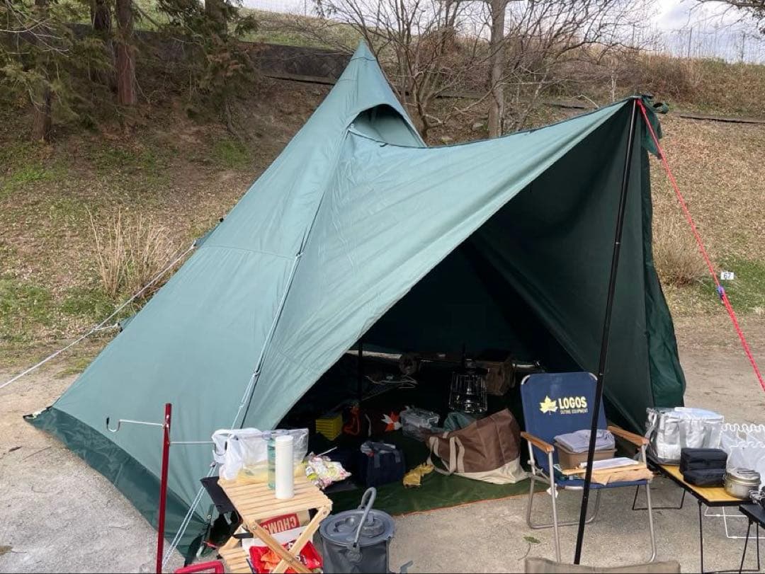 サーカスTCDX+ダックグリーン、グランドシート、タープ連結アダプター